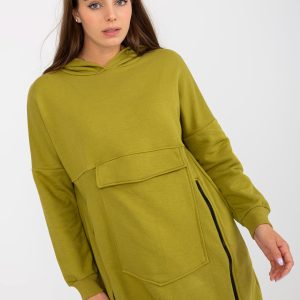 Wholesale Olive long sweatshirt with zippers