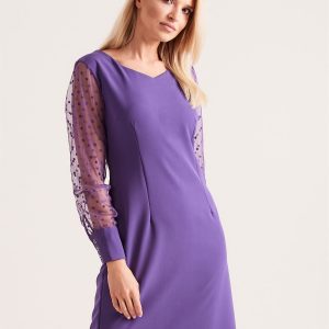 Wholesale Purple dress with cuffs