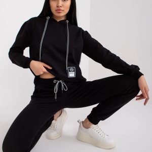 Wholesale Mariami Black Cotton Sweatsuit Set