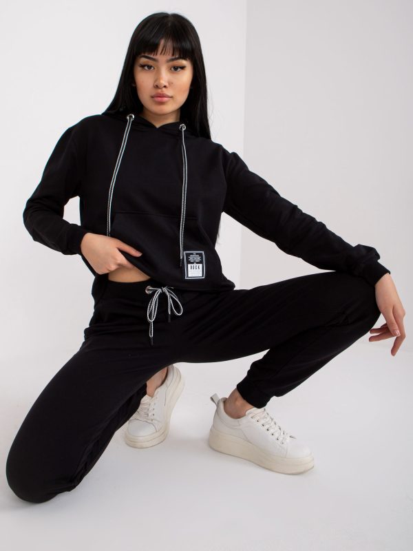 Wholesale Mariami Black Cotton Sweatsuit Set