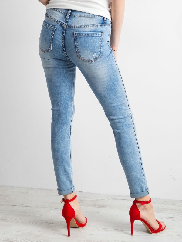 Wholesale Blue women's slim fit jeans