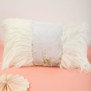 Wholesale White Sequin Pillow