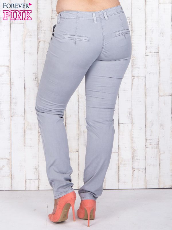 Wholesale Grey fabric pants with front pockets PLUS SIZE