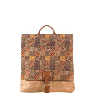 Wholesale Light Brown Patterned Backpack With Magnet