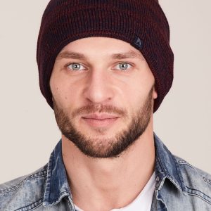 Wholesale Burgundy melange men's beanie