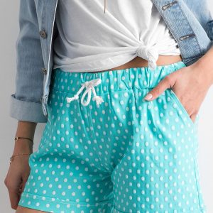 Wholesale Turquoise shorts with peas