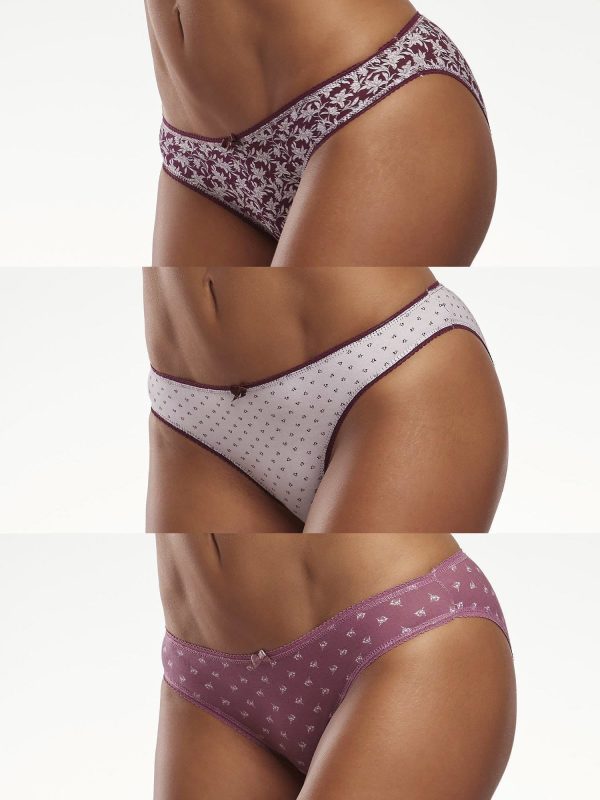 Wholesale Women's briefs in fine pattern 3-pack