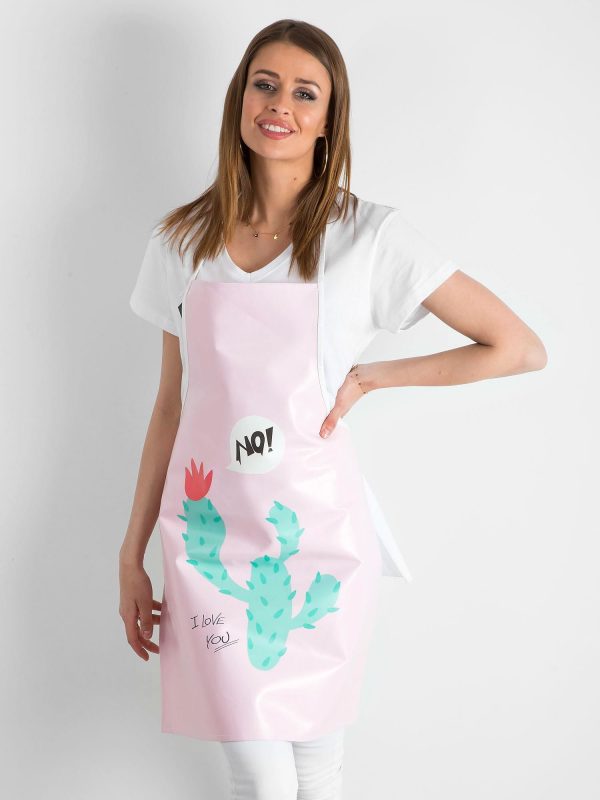 Wholesale Light pink kitchen apron with print