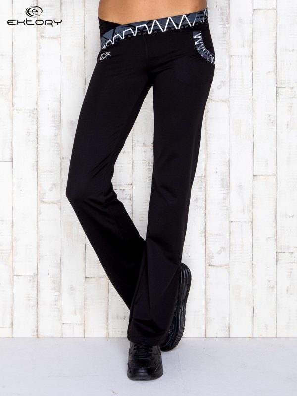 Wholesale Black sweatpants with silver inserts