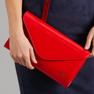 Wholesale Red large lacquered clutch bag