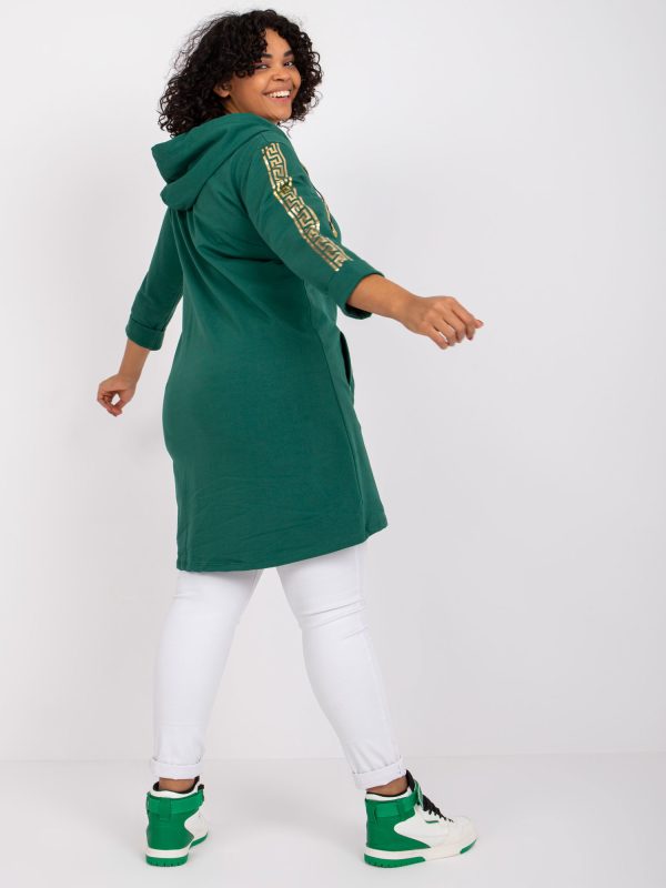 Wholesale Dark Green Sweatshirt Plus Size Cotton Martha