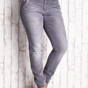 Wholesale Plus Size Grey Denim Pants