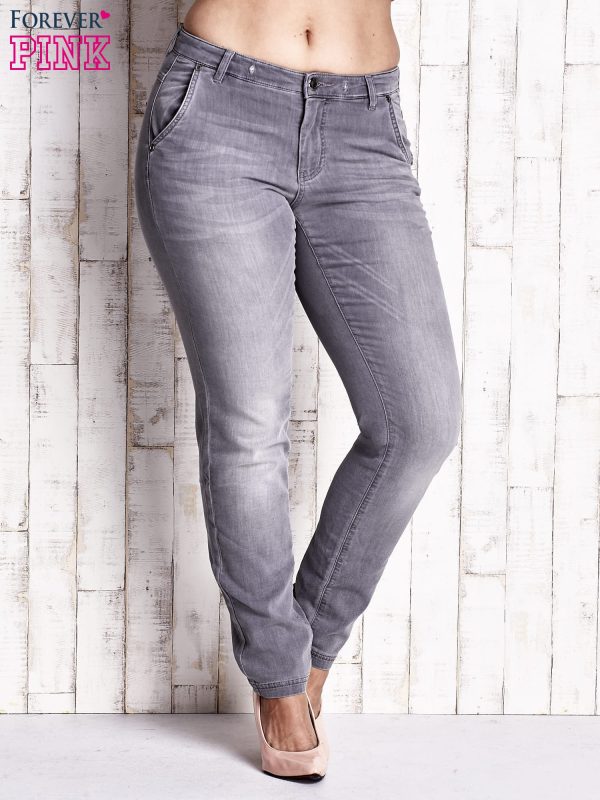 Wholesale Plus Size Grey Denim Pants