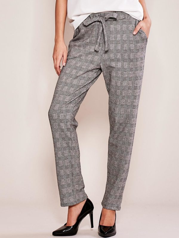 Wholesale Grey plaid women's pants