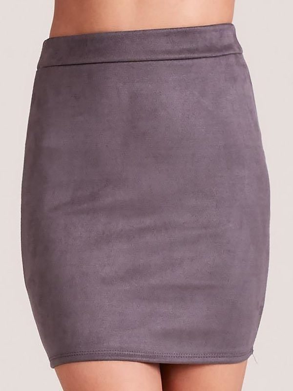 Wholesale Imitation Suede Pencil Skirt Gray