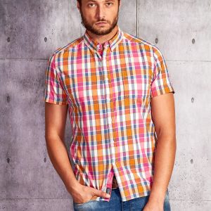 Wholesale Funk n Soul Men's Pink Plaid Shirt