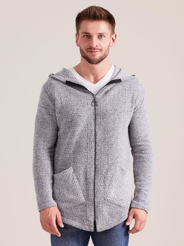 Wholesale Grey sweatshirt for men with zipper