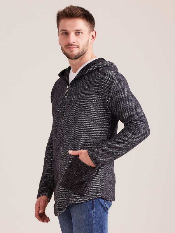 Wholesale Dark grey sweatshirt for men with zipper