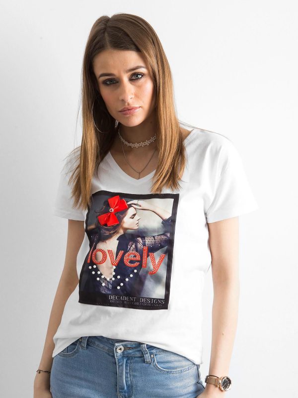 Wholesale White Women's Cotton T-Shirt