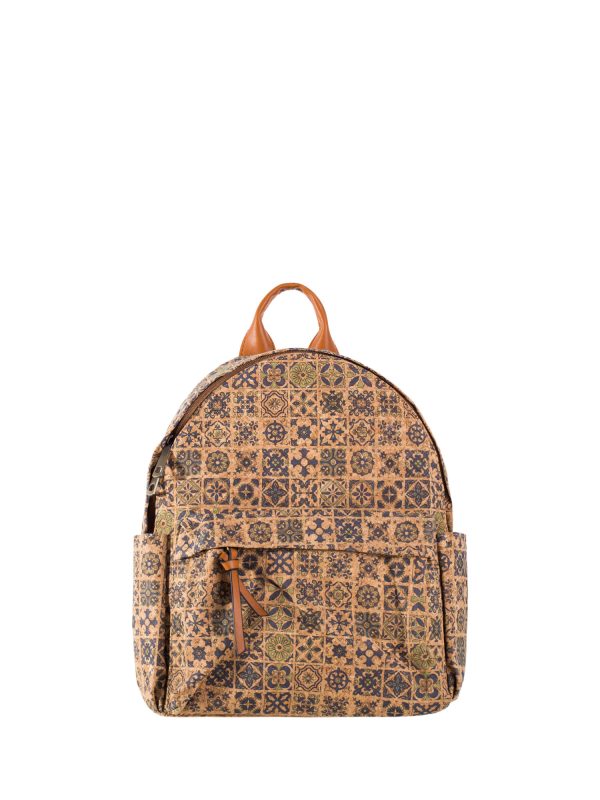 Wholesale Light Green Roomy Cork Backpack with Pocket