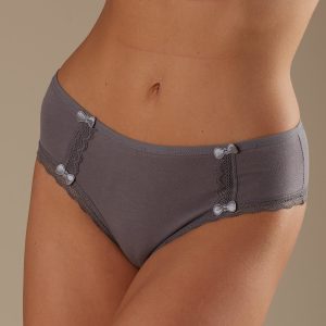 Wholesale Dark Grey Women's Briefs with Lace