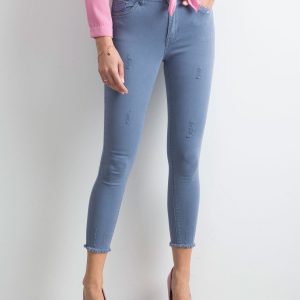 Wholesale Blue high-waisted pants