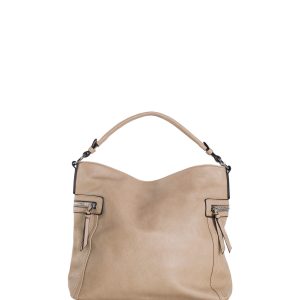 Wholesale Dunkelbeige Damen Schultertasche mit Henkel