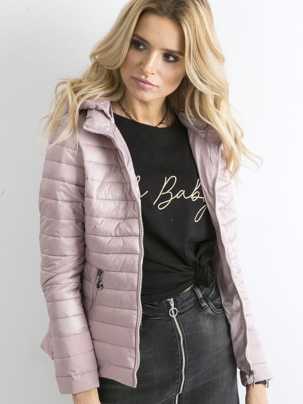 Wholesale Light Pink Hooded Jacket