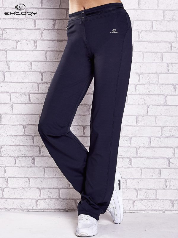 Wholesale Navy blue sweatpants with buttons PLUS SIZE