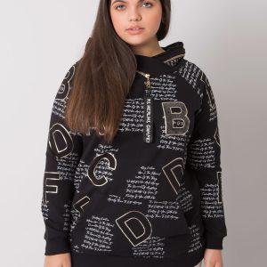 Wholesale Black plus size sweatshirt with Adele applique