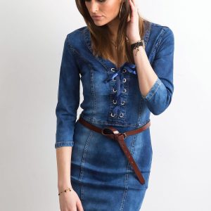 Wholesale Blue Fit Denim Dress