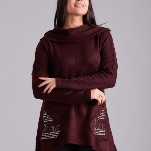 Wholesale Asymmetrical hoodie burgundy