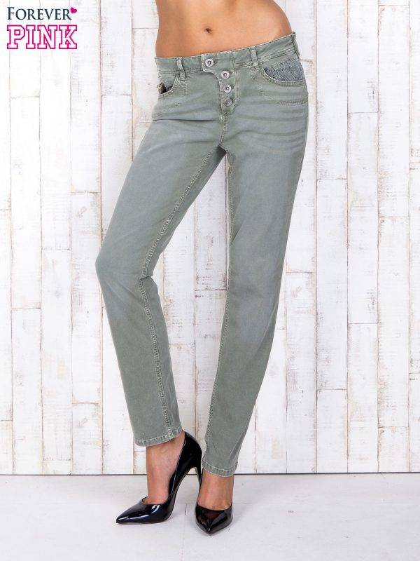 Wholesale Grey-green straight trousers