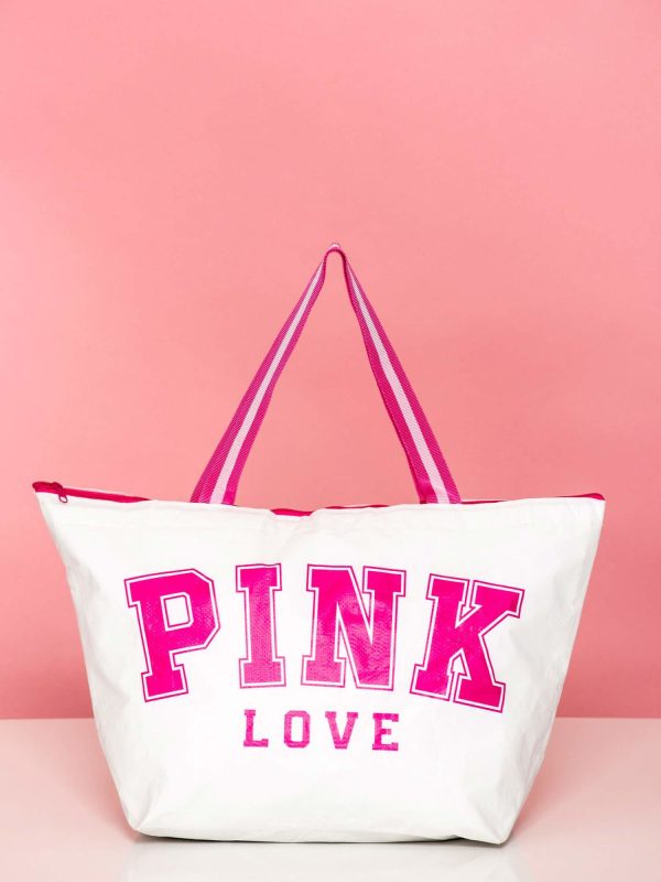 Wholesale Women's bag PINK LOVE white