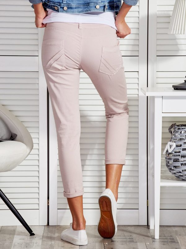 Wholesale Beige trousers with rips