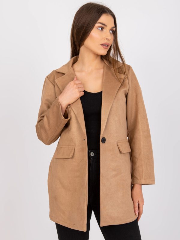 Wholesale Beige Women's Eco-Suede Blazer Irmina