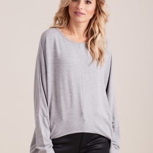 Wholesale Gray asymmetrical oversize blouse