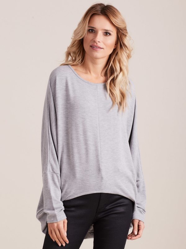 Wholesale Gray asymmetrical oversize blouse