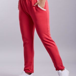 Wholesale Coral sweatpants with plus size applique