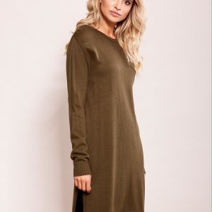 Wholesale Women's dress with khaki lace