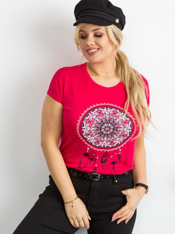 Wholesale Dark Pink Plus Size Women's T-Shirt
