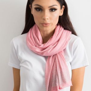 Wholesale Pink scarf with rhinestones