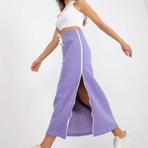 Wholesale Purple midi sweatshirt skirt with binding