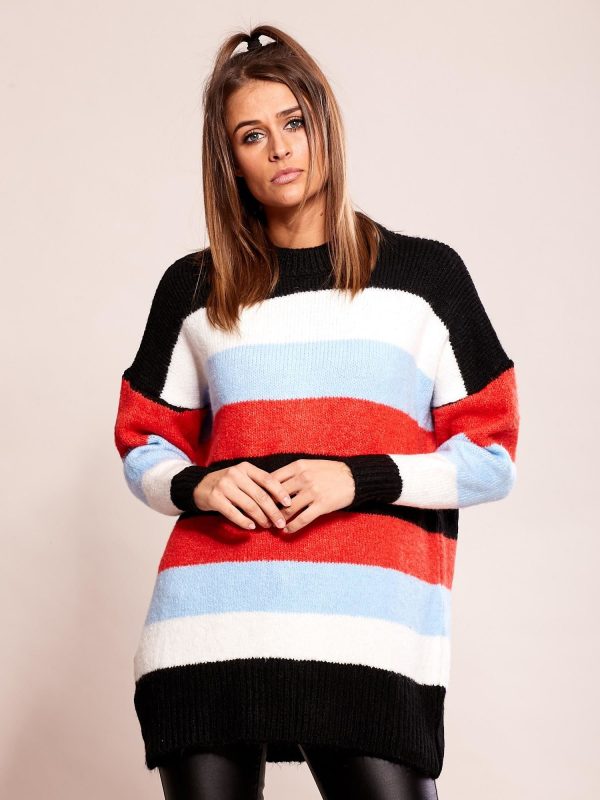 Wholesale Loose sweater with black stripes