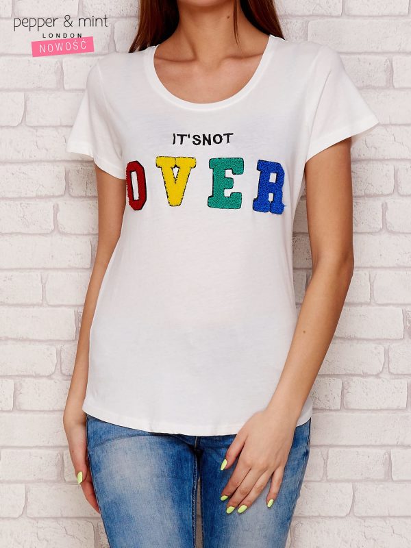 Wholesale White t-shirt with the inscription IT'S NOT OVER