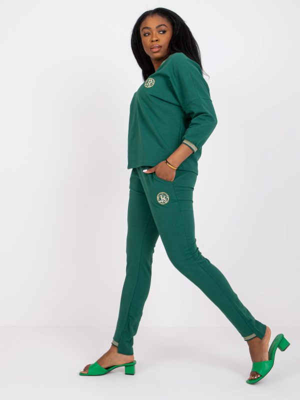 Wholesale Dark Green Casual Long Sleeve Set