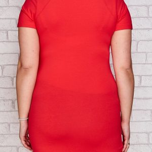 Wholesale Tunic with dark coral print PLUS SIZE