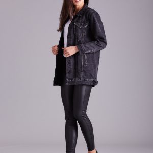 Wholesale Dark Grey Denim Jacket