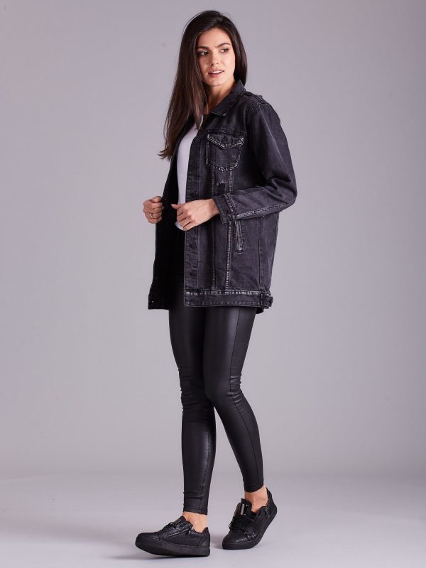 Wholesale Dark Grey Denim Jacket