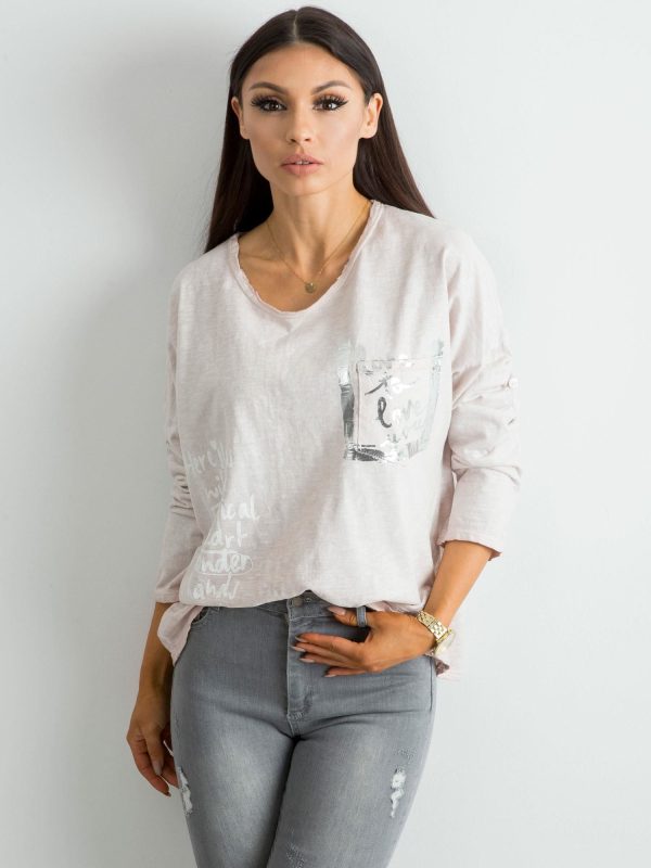 Wholesale Women's Beige Loose Blouse